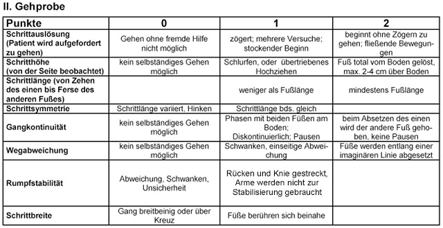 Tinetti-Test, Teil II: Gehprobe